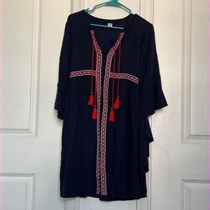 Old Navy Boho peasant swing Dress with Tassels